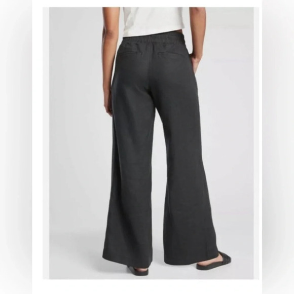 Athleta Cabo Linen Wide Leg Pant, BLACK SIZE 6 - Picture 2 of 7